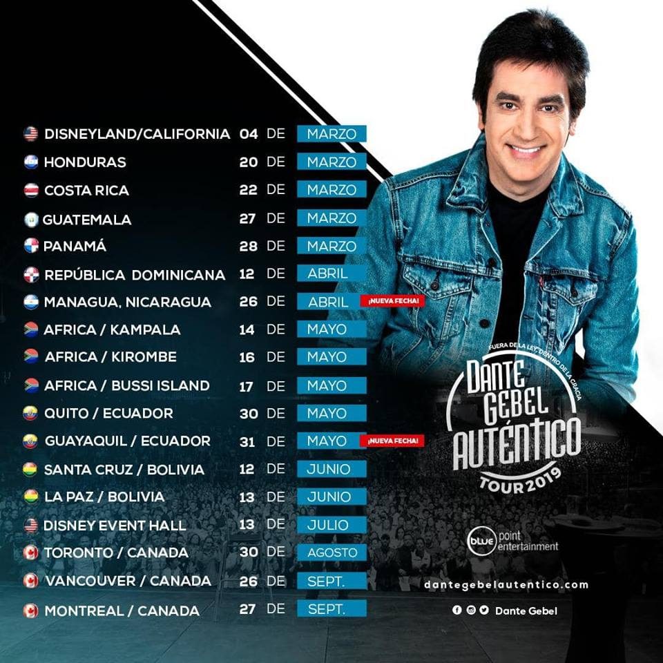International tour design for Dante Gebel